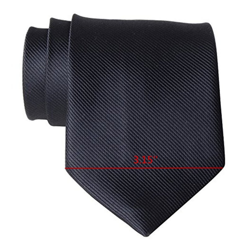 QBSM Mens Black Solid Color Neckties Formal Dress Suit Neck Tie Gifts for Men Valentine's Day Gifts - Image 5